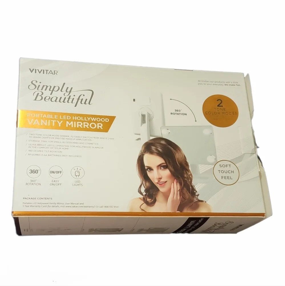 VIVITAR Simply Beautiful Portable Hollywood Vanity Mirror